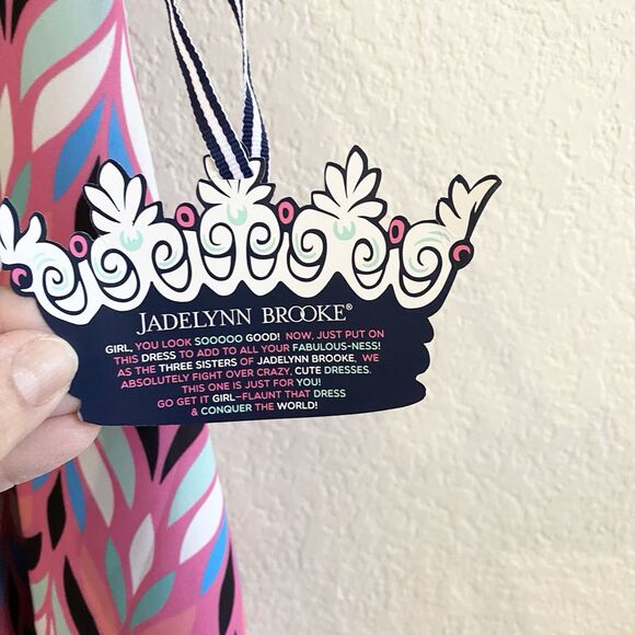 New Jadelynn Brooke L Women's Colorful Pink Print Cami Mini Swing Trapeze Dress - Picture 4 of 12